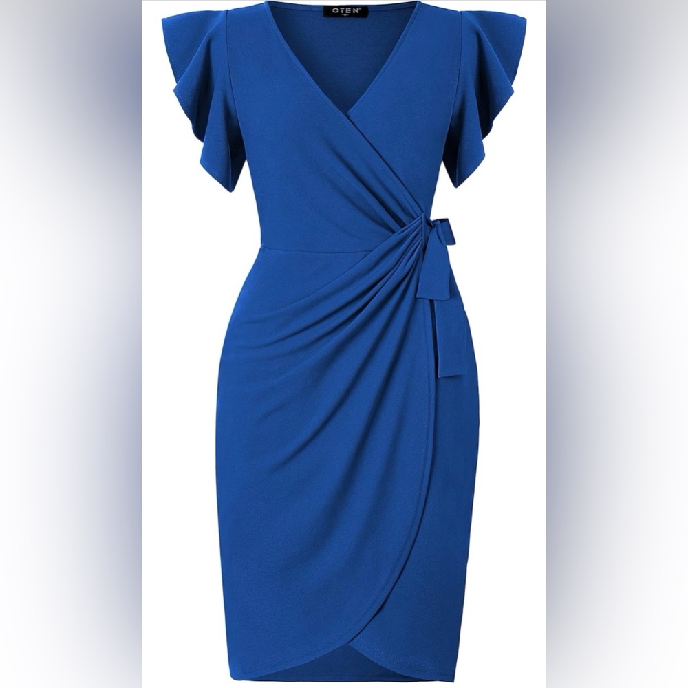 Blue Wrap cocktail/business Dress